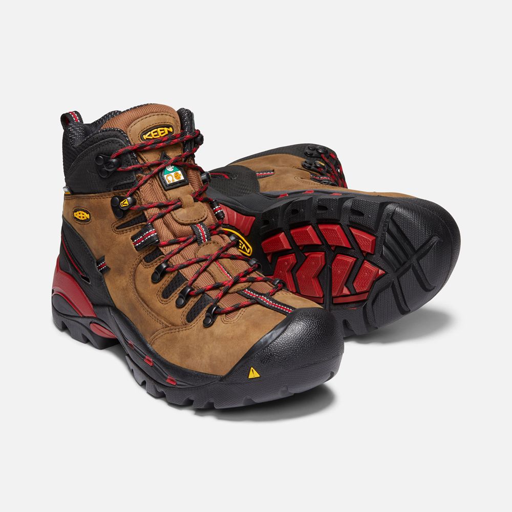 Botas de Trabajo Keen Mexico Marrom/Negros - Hombre Csa Hamilton Waterproof (Carbon-Fiber Toe) - QM3